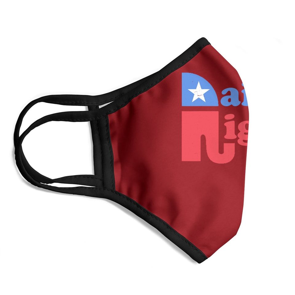 Raised Right Republican Elephant Retro Style Distressed Gift Face Mask