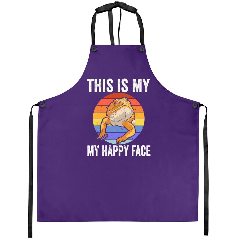 This Is My Happy Face Bearded Dragon For A Reptiles Lover Apron