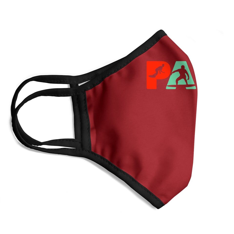 Surf Dad, Retro Papa Surfing Father's Gift Face Mask