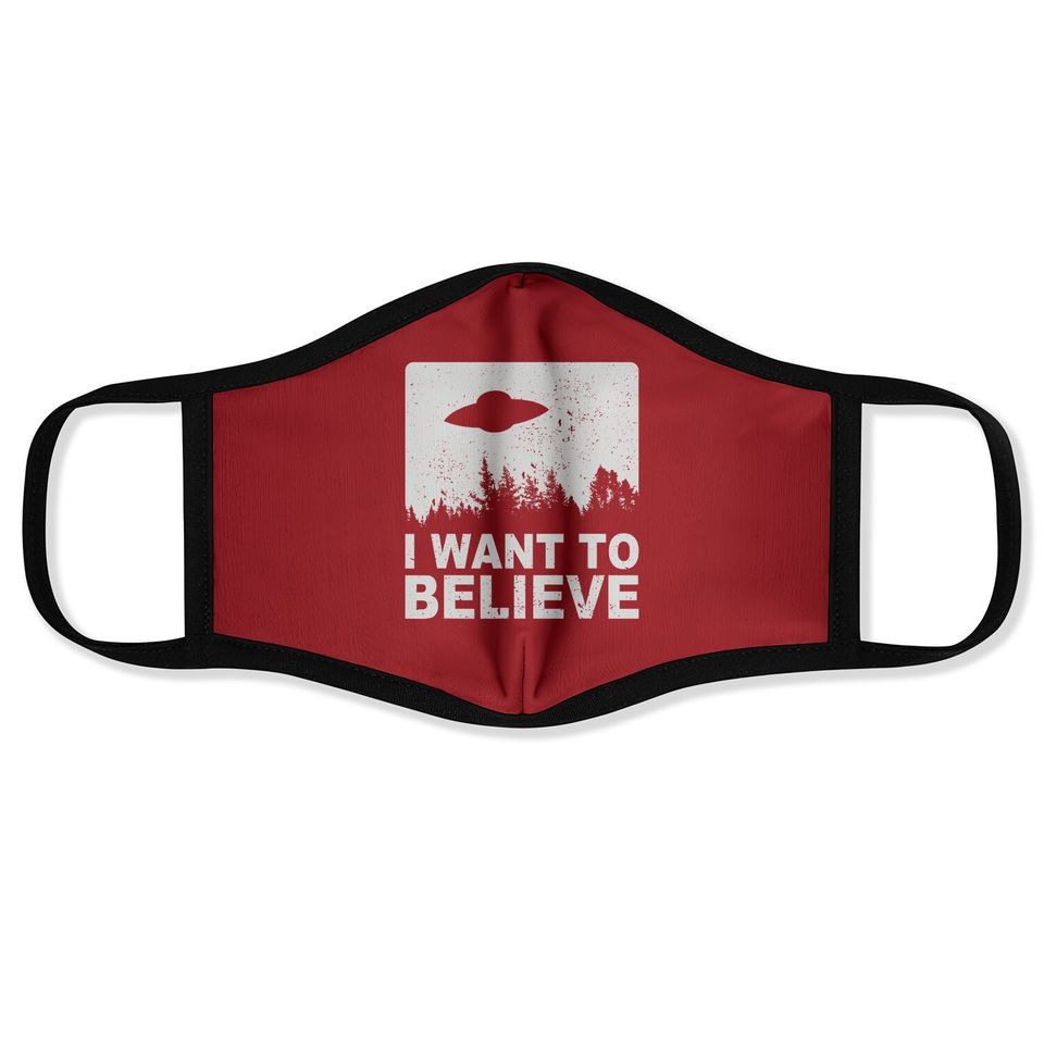 I Want To Believe Face Mask I Aliens Ufo Area 51 Roswell Face Mask