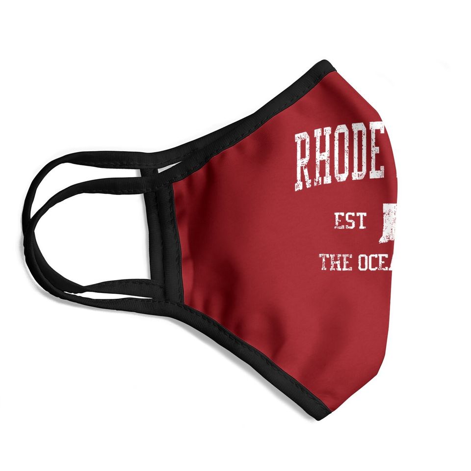 Rhode Island Vintage Sports Ri Design Face Mask