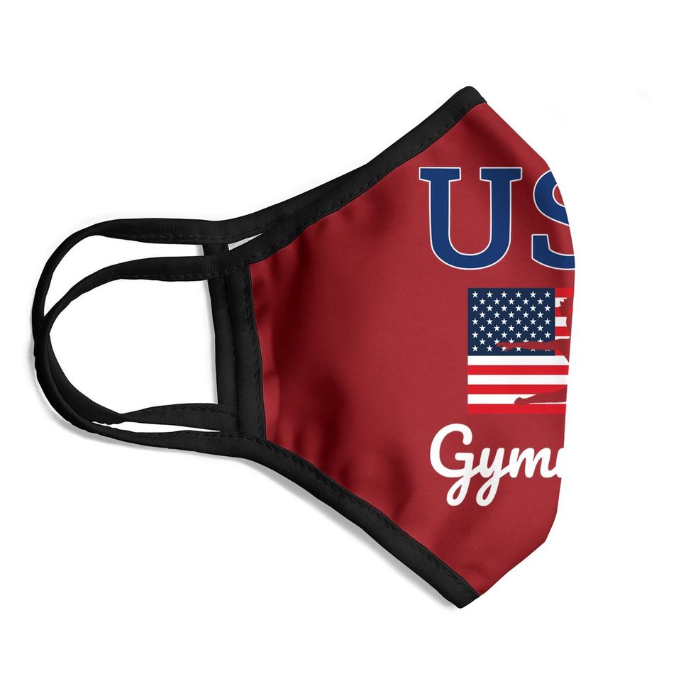 Girl Tumbling Team Gear Gymnastics Usa American Flag Face Mask
