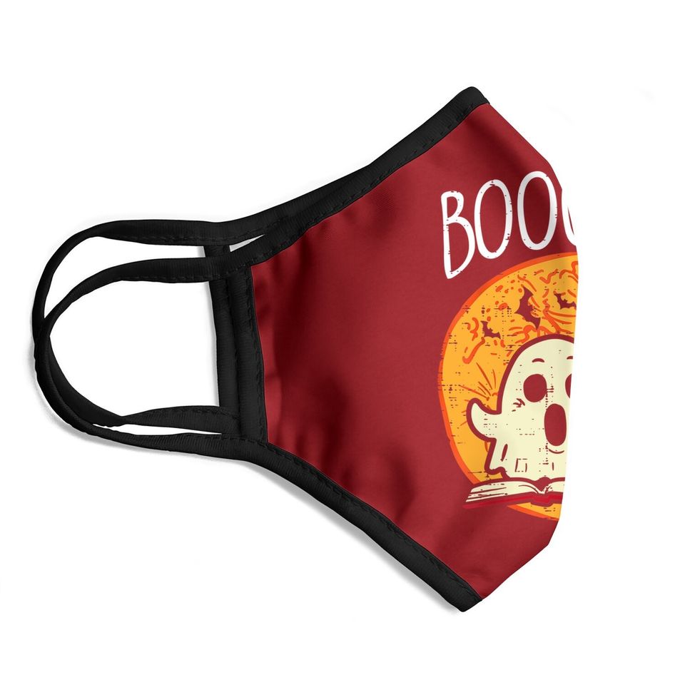Boooks Moon Ghost Halloween Bookworm Librarian Teacher Book Face Mask