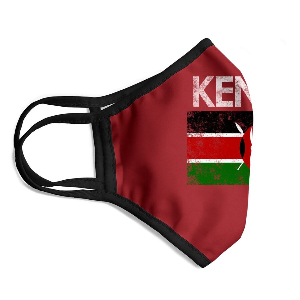 Vintage Kenya Kenyan Flag Pride Face Mask