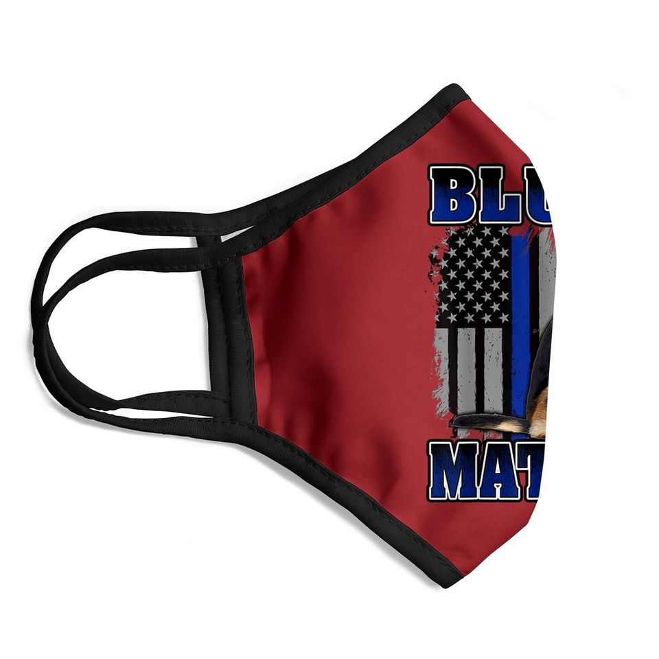 Police Officer K9 Dog Face Mask Blue Lives Matter Blue Line Flag Face Mask