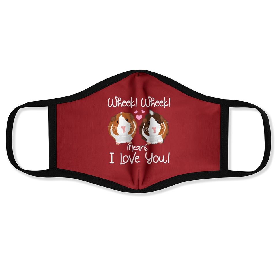 Wheek I Love You Guinea Pig Clothes Cavy Gift Face Mask