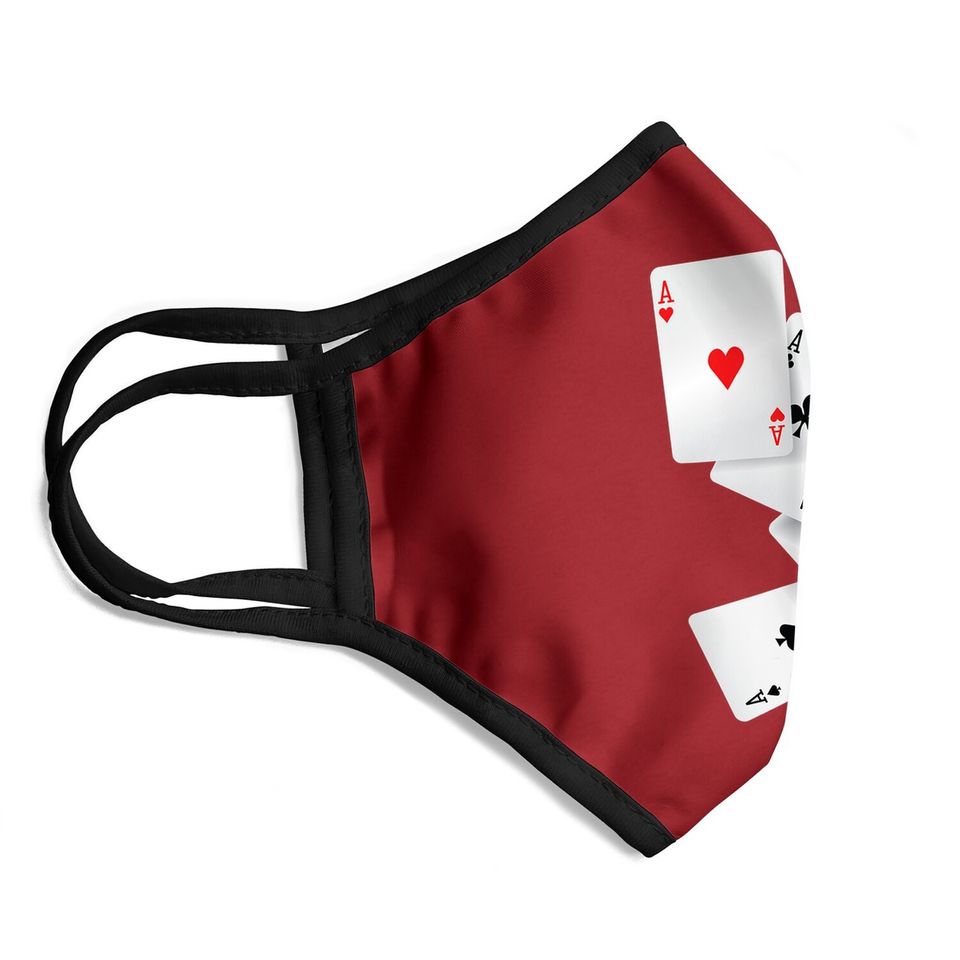 Four Aces Poker Pro Lucky Player Winner Costume Hand Gifts Face Mask
