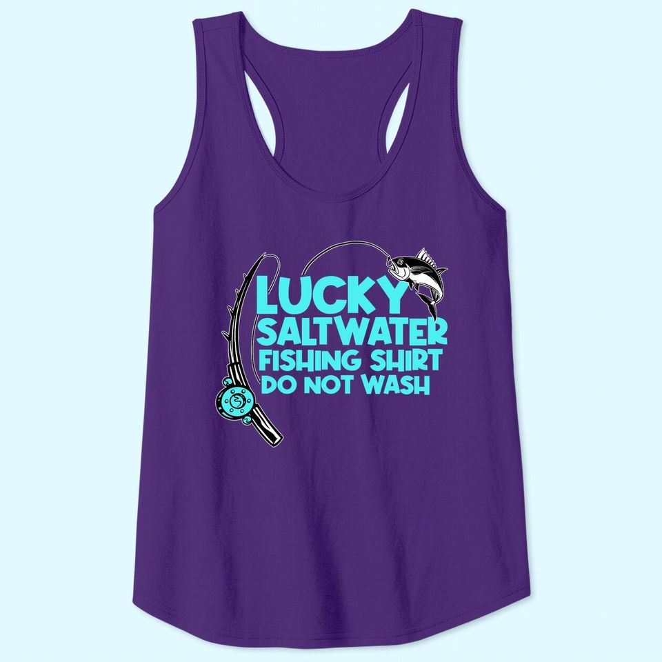 Lucky Saltwater Fishing Design Angler And Fisherman Tank Top