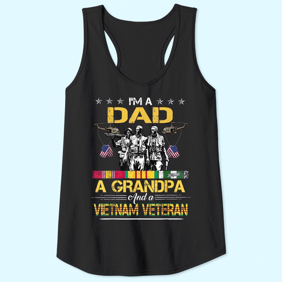 Dad Grandpa Vietnam Veteran Vintage Tank Top Military Men's Tank Top