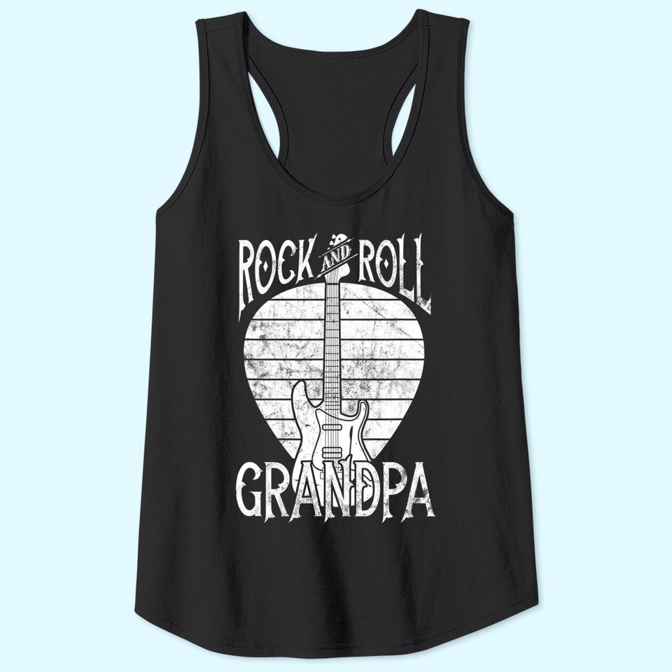 Rock n Roll Grandpa Vintage Guitar Player Gift Tank Top