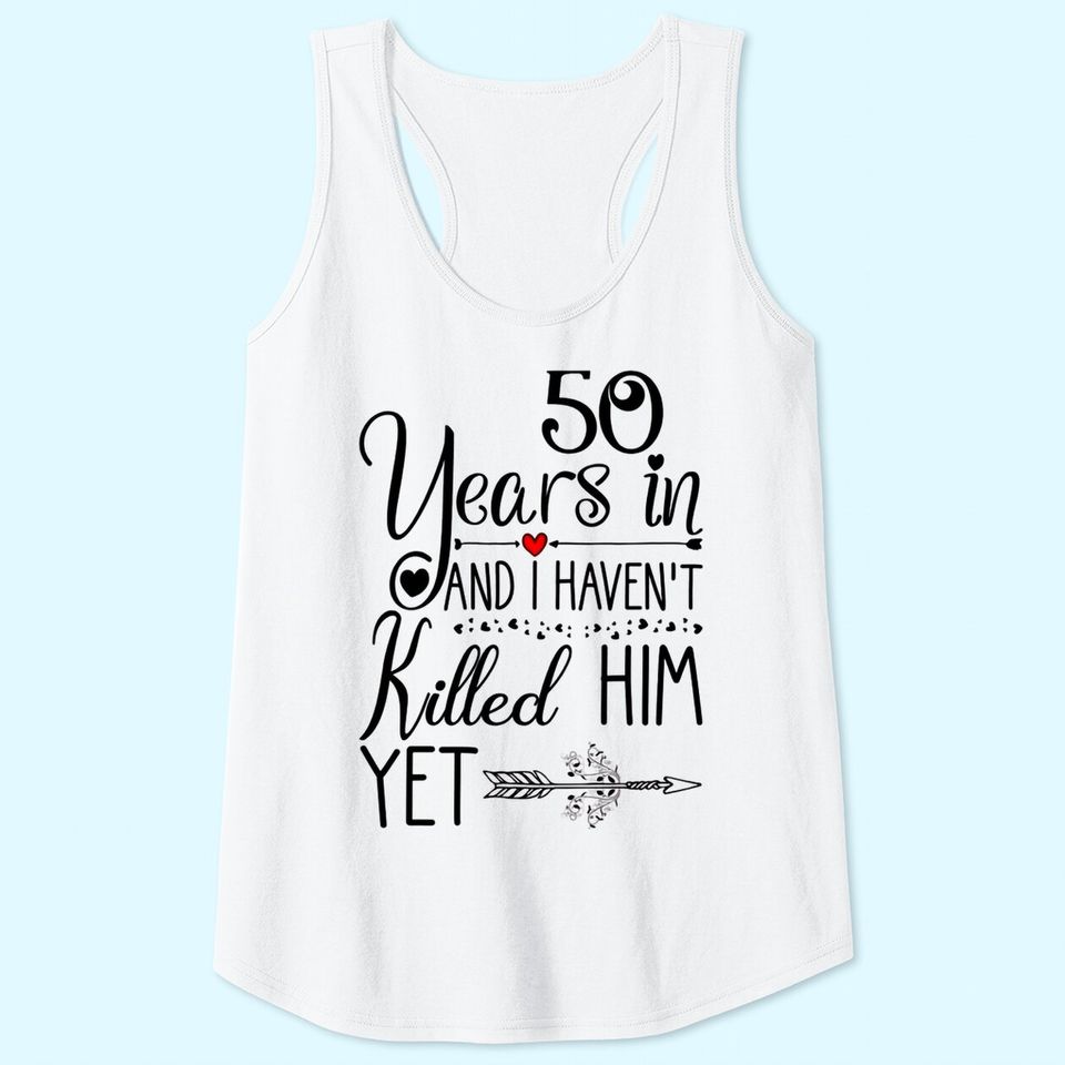 50th Wedding Anniversary Gift for Her 50 Years of Marriage Premium Tank Top