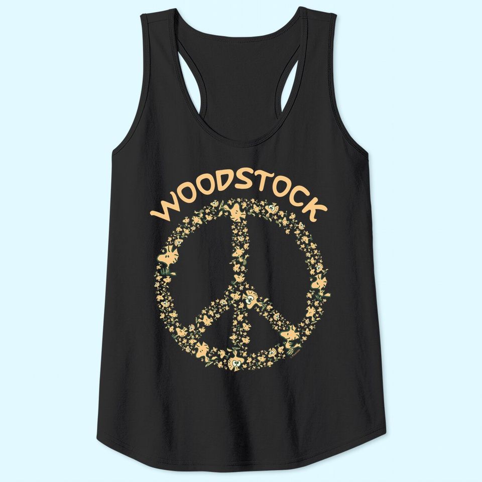 Peanuts Woodstock 50th Anniversary Peace Sign Tank Top
