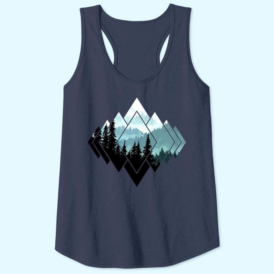 Forest Nature Mountains Trekking Hiking Camping Outdoor Gift Tank Top