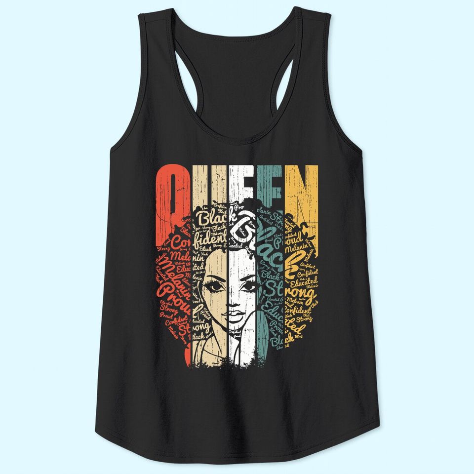 African American Tank Top for Educated Strong Black Woman Queen Tank Top