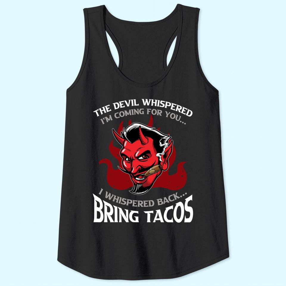 Funny Latin Devil Whispered Bring Tacos Spanish Comida Food Premium Tank Top