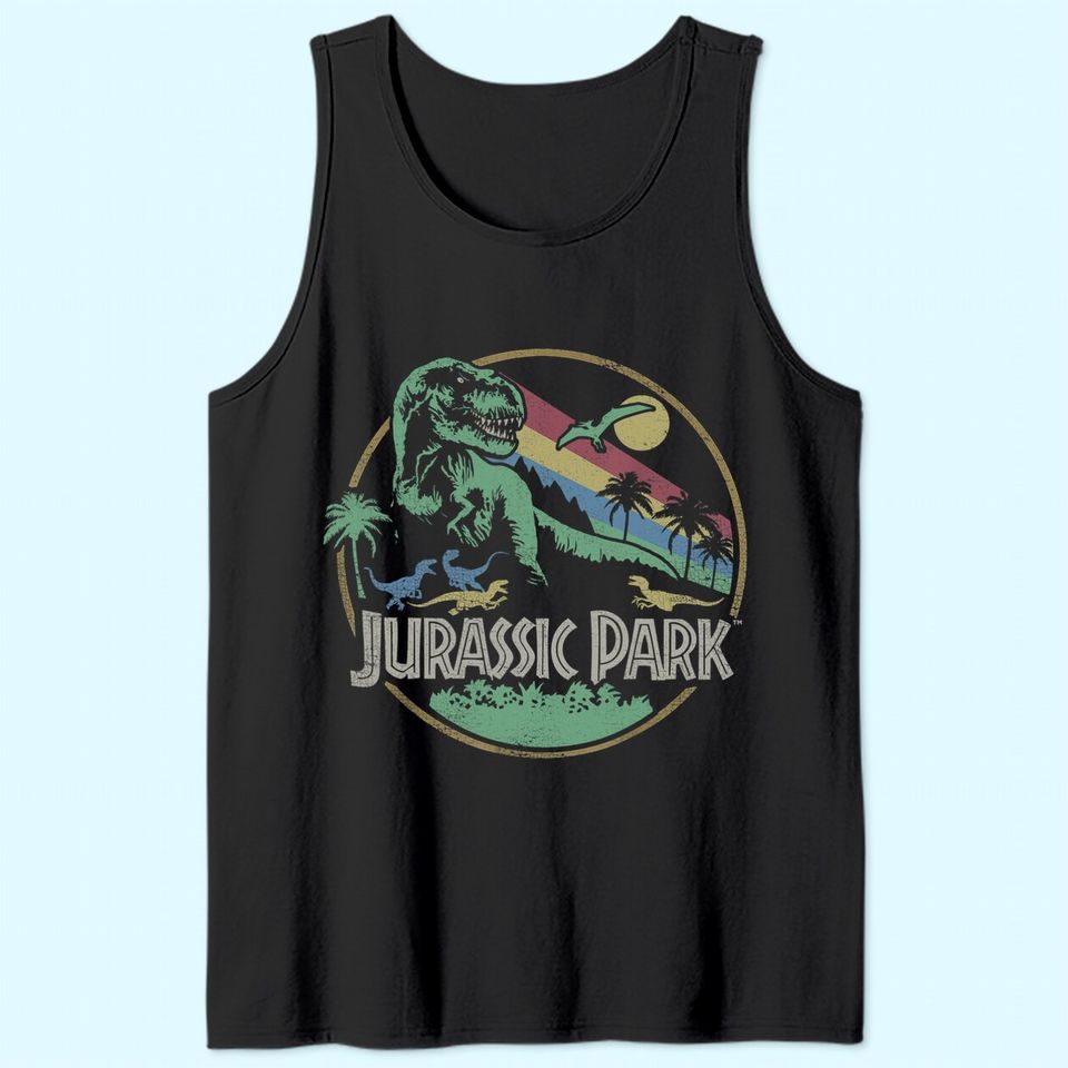 Retro Jurassic Park Darken  Tank Top