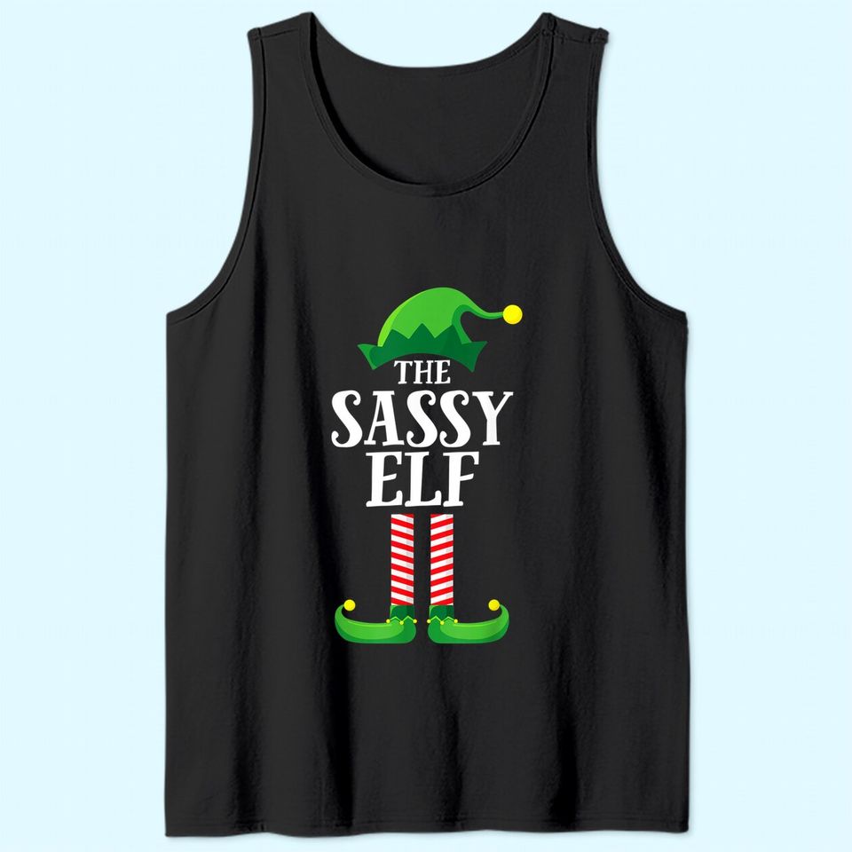 Sassy Elf Matching Family Group Christmas Party Pajama Tank Top