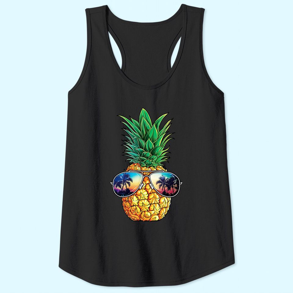 Pineapple Sunglasses Tank Top Aloha Beaches Hawaiian Tank Top