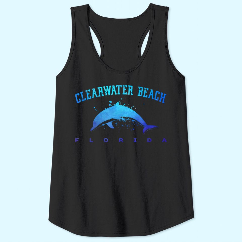 Clearwater Beach Florida Dolphin Lover Scuba Diving Vacation Tank Top