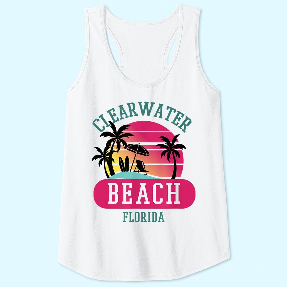 Retro Cool Clearwater Beach Original Florida Beaches Tank Top