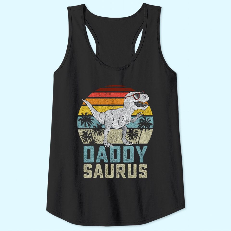 Daddysaurus T Rex Dinosaur Daddy Saurus Tank Top