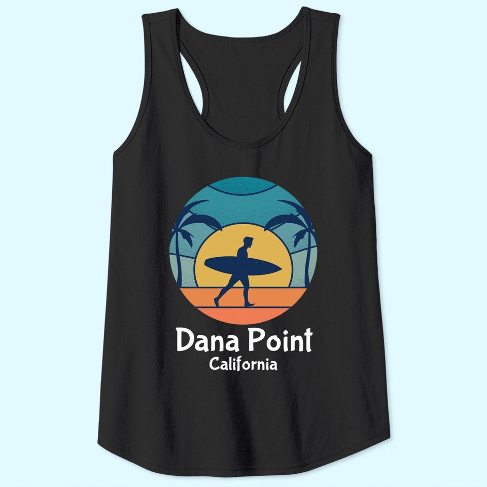 Dana Point California Vintage Tank Top Surfing Sunset
