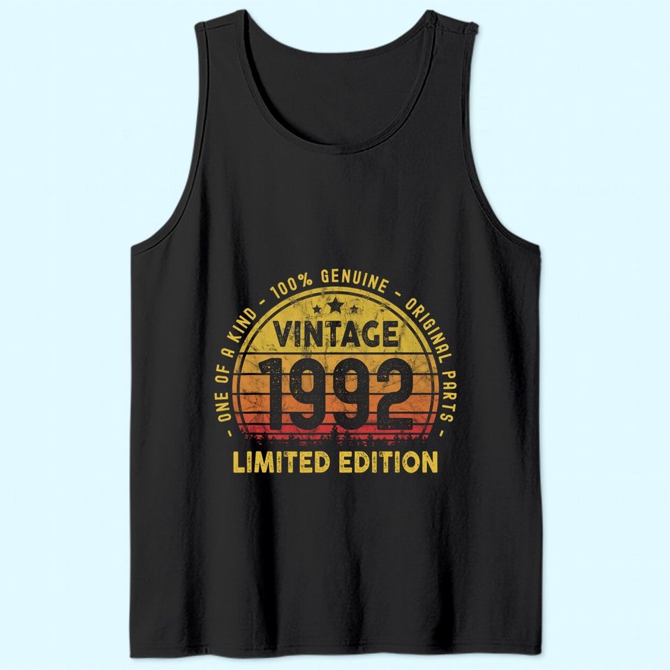 Born In 1992 Vintage 29th Birthday Gift Turning 29 year Old Tank Top
