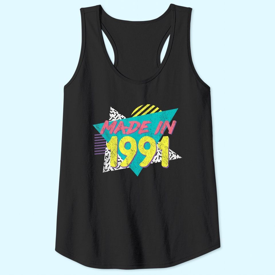 Made In 1991 Retro Vintage 30th Birthday Tank Top