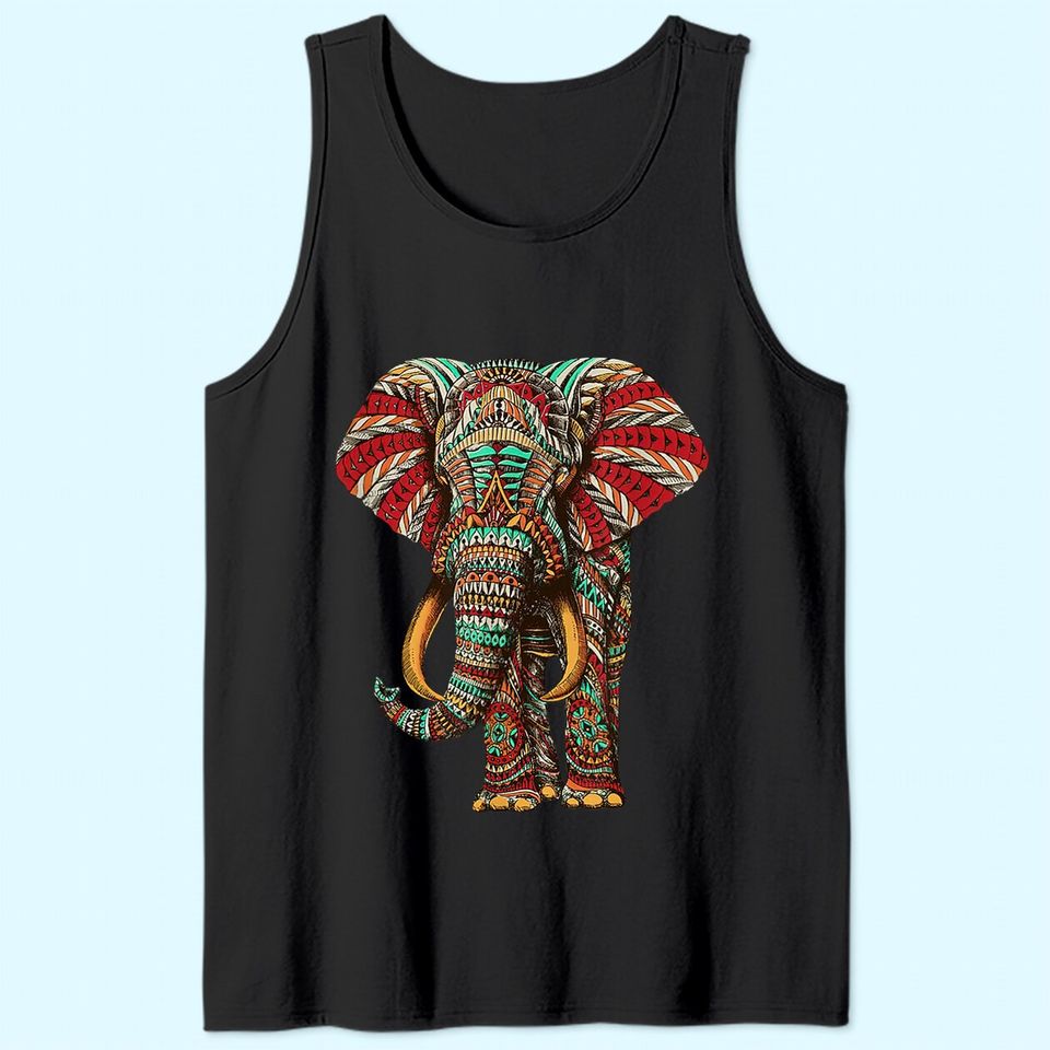 Henna Stylish Artistic Save The Elephants Tank Top