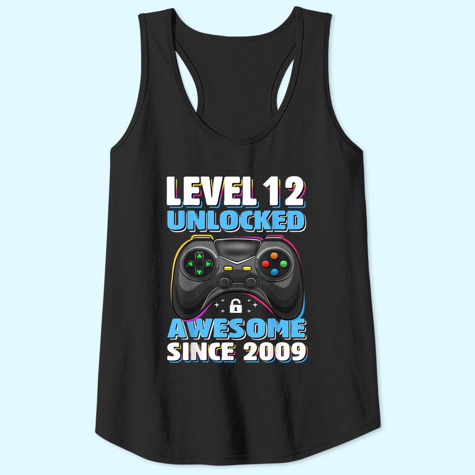 Level 12 Unlocked Awesome 2009 Video Game 12th Birthday Gift Tank Top