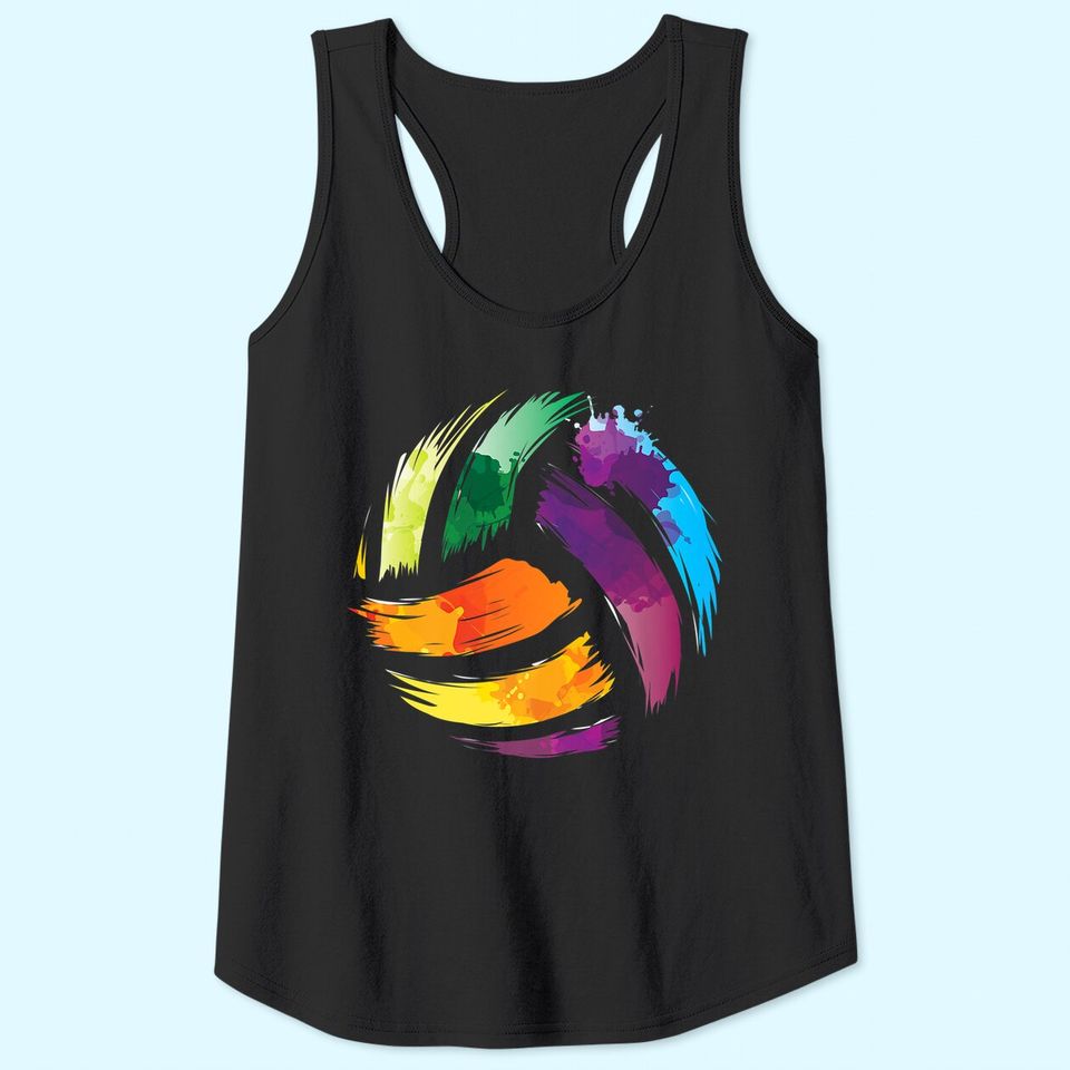 Colorful Volleyball Colorsplash Ball Tank Top