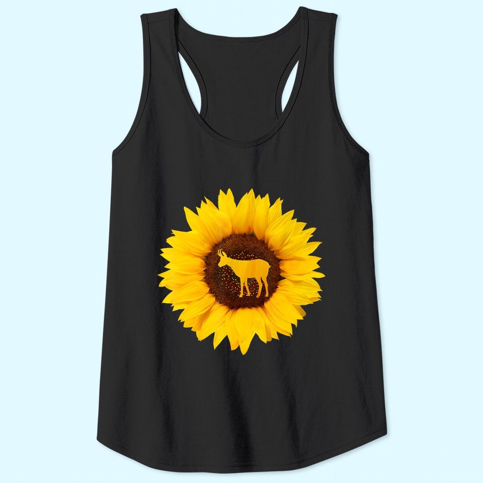 The Chamois Gift For Women Men Goat antelope Sunflower Lover Tank Top