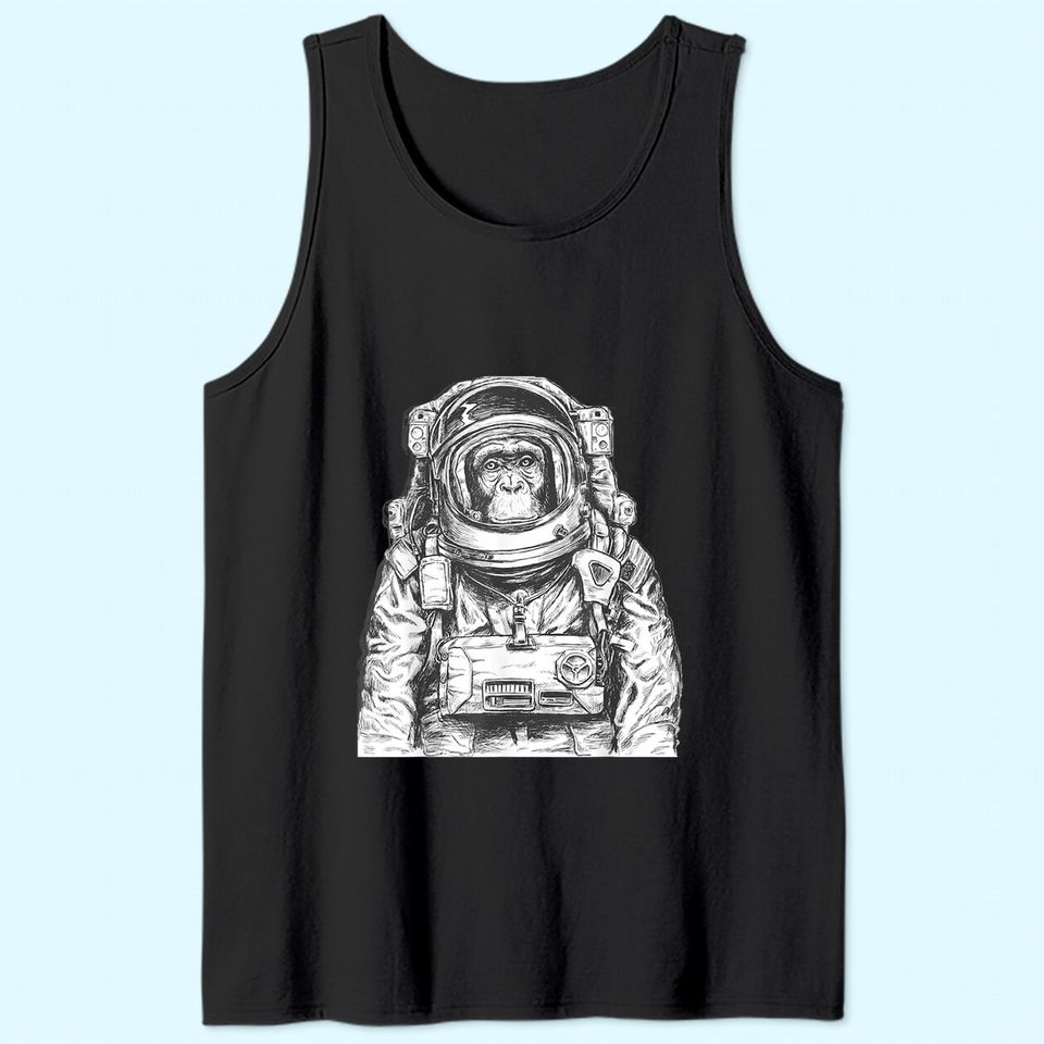 Astronaut Monkey Chimpanzee Cosmonaut Astronomy Tank Top