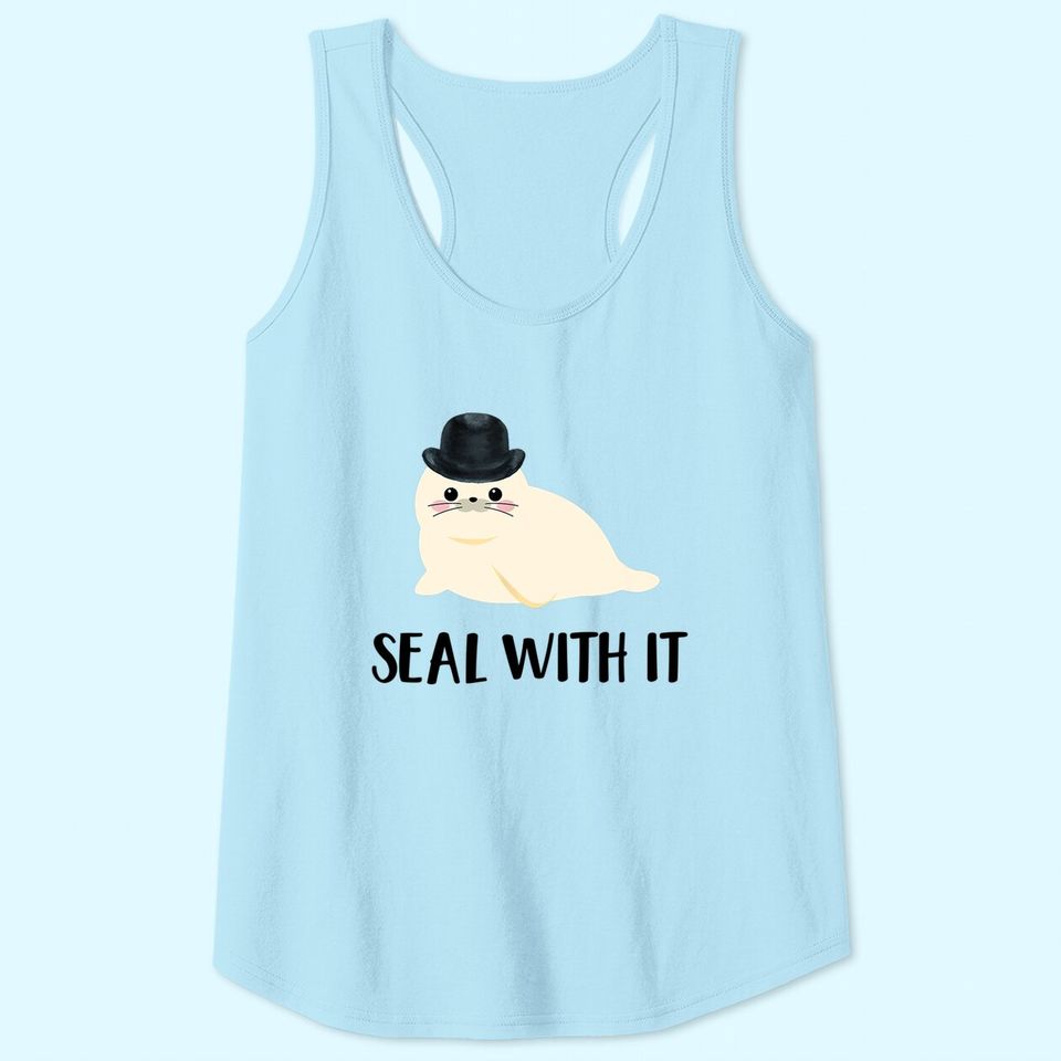 White Sea Lion Tank Top Seal With It Tank Top