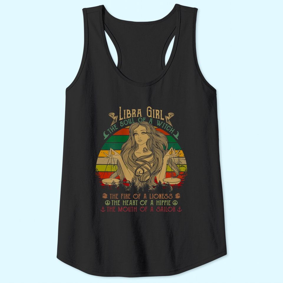Womens Libra Girl The Soul Of A Witch Fire Of A Lioness Tank Top