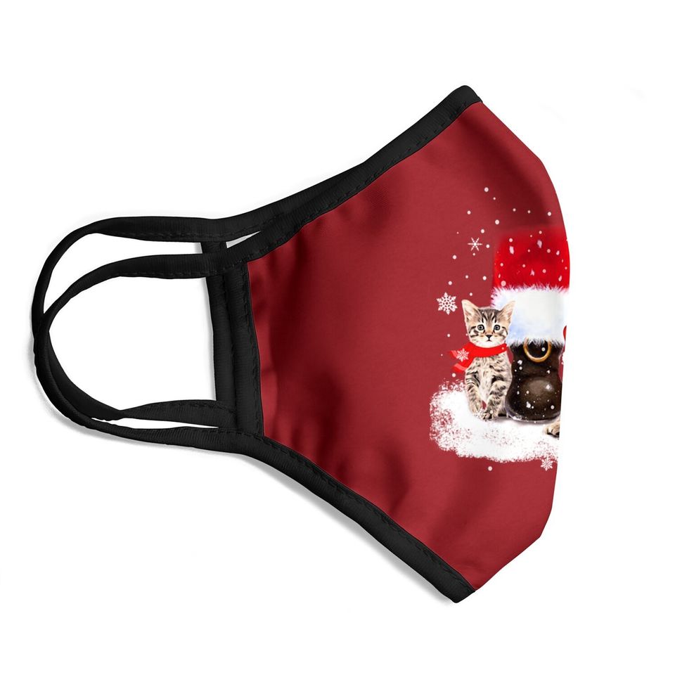 Cats And Santa Claus For Cat Lover Classic Face Mask