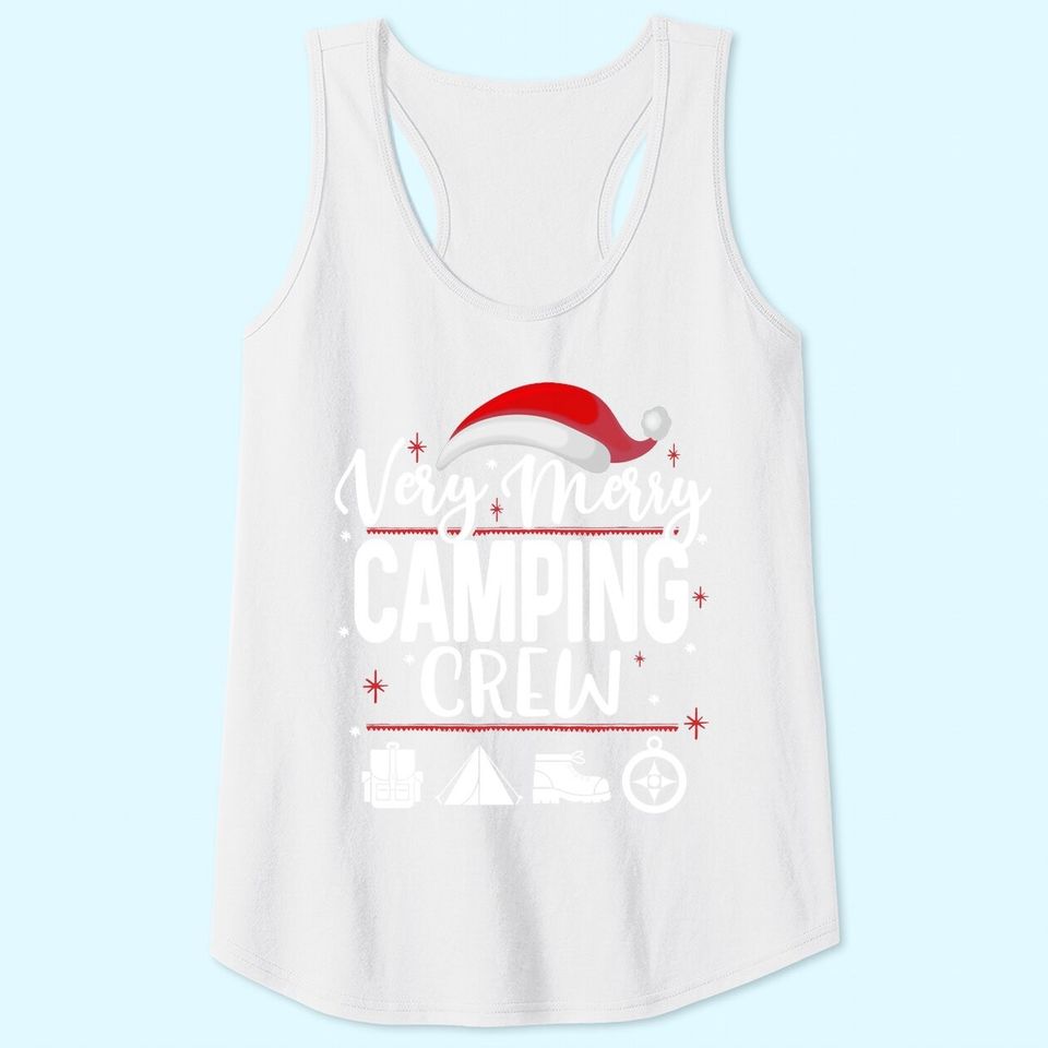 Very Merry Camping Crew Christmas Tank Tops