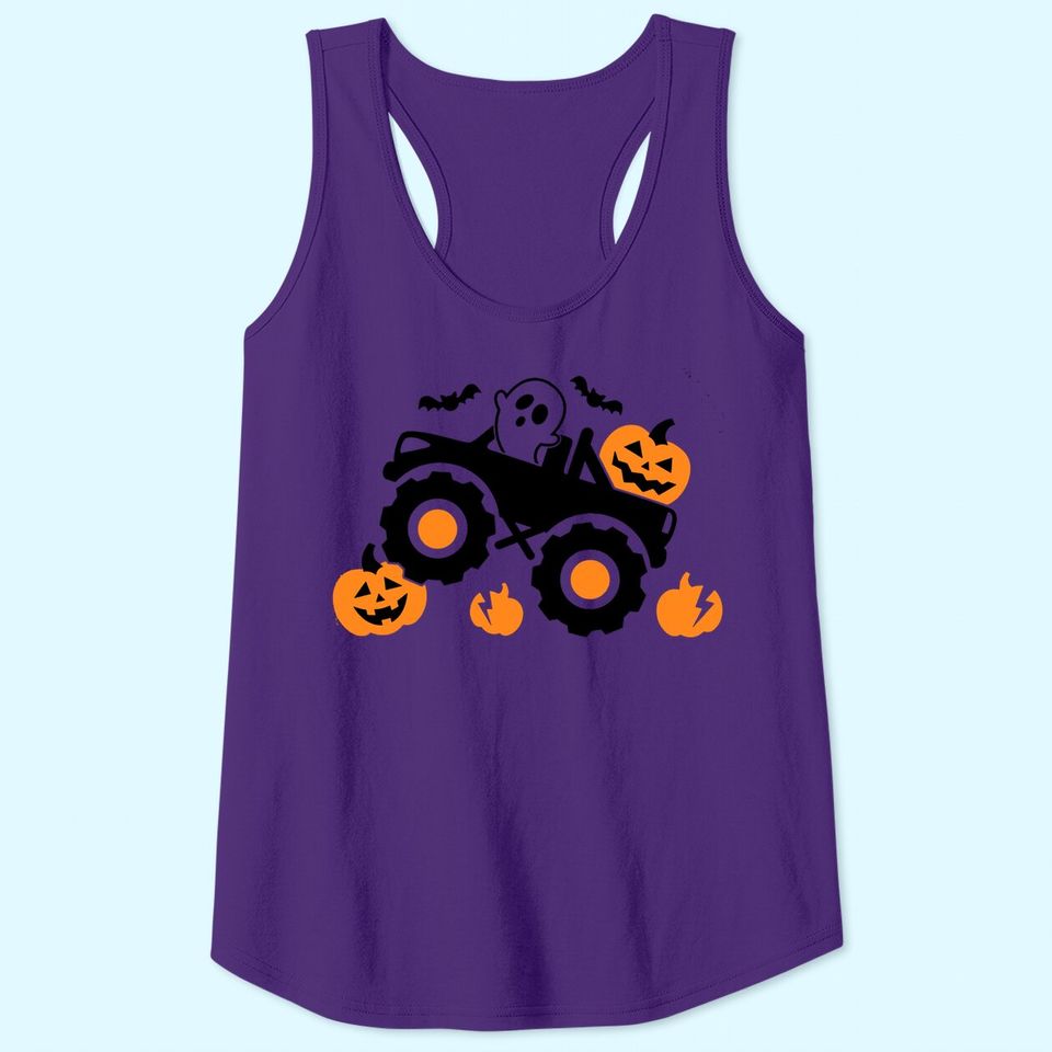 Pumpkin Monster Truck Halloween Tank Top