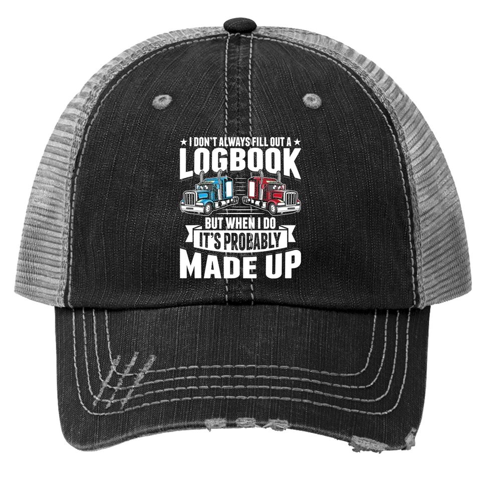 Funny Trucker Logbook Truck Driving Tractor Trailer Trucker Hat
