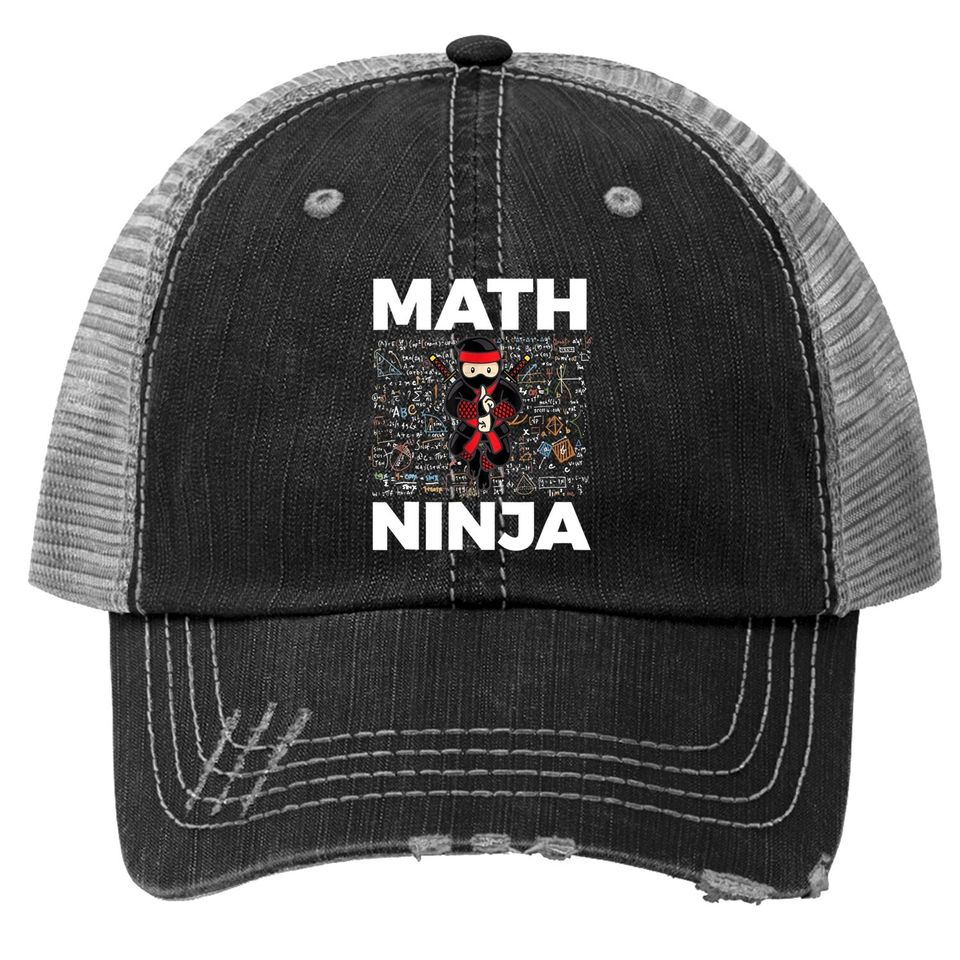 Math Ninja Trucker Hat For Mathematics Teacher Student