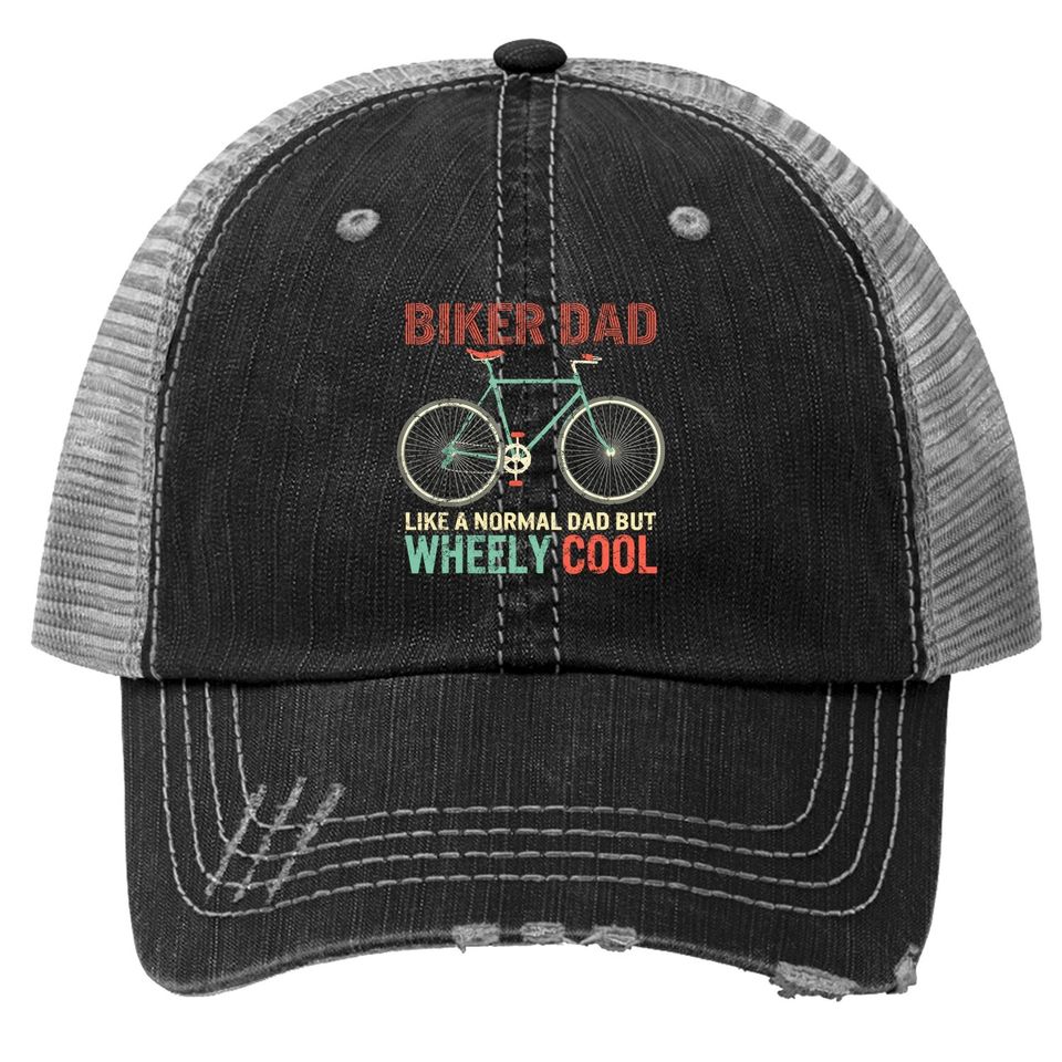 I'm Biker Dad Fathers Day Wheely Cooler Bicycle Bike Cycling Trucker Hat