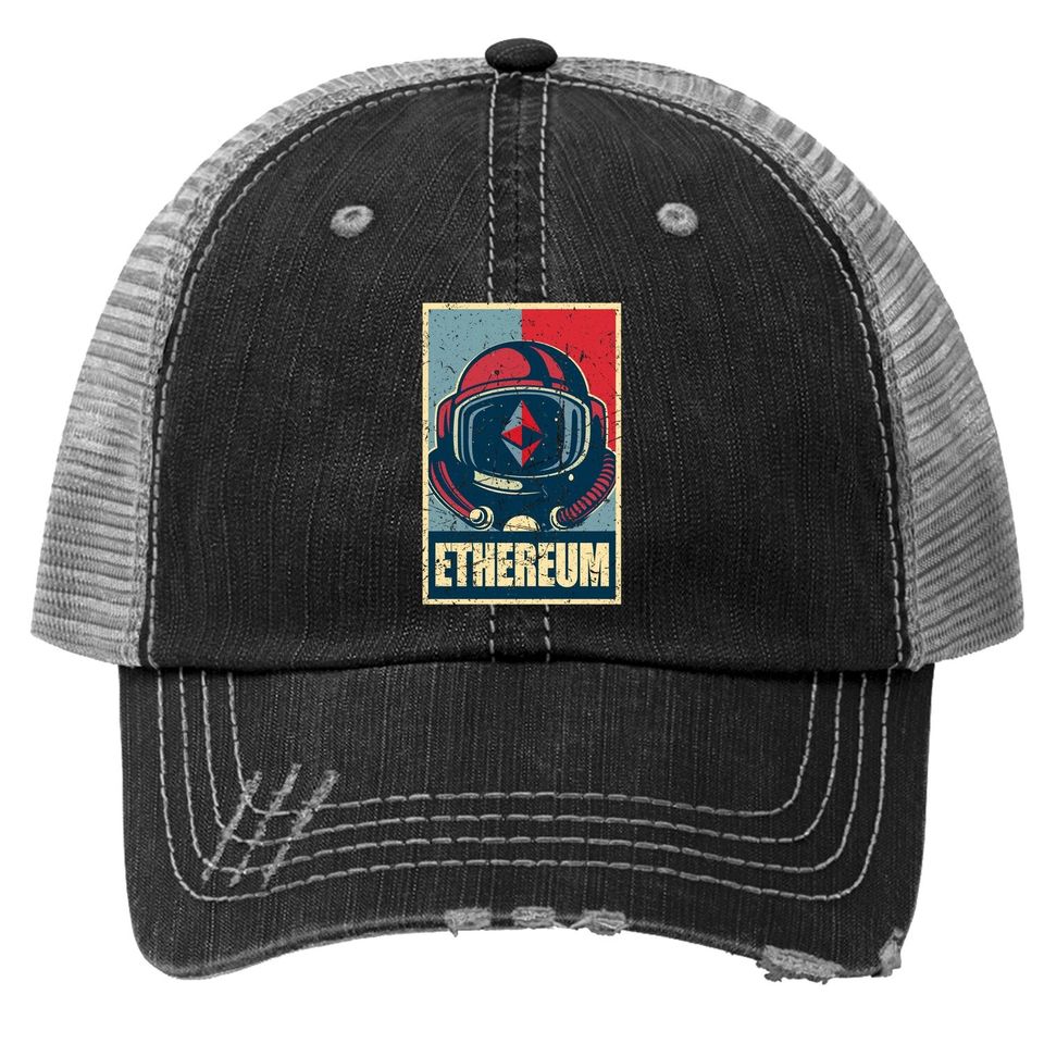 Retro Vintage Ethereum Trucker Hat Clothing Eth Trucker Hat