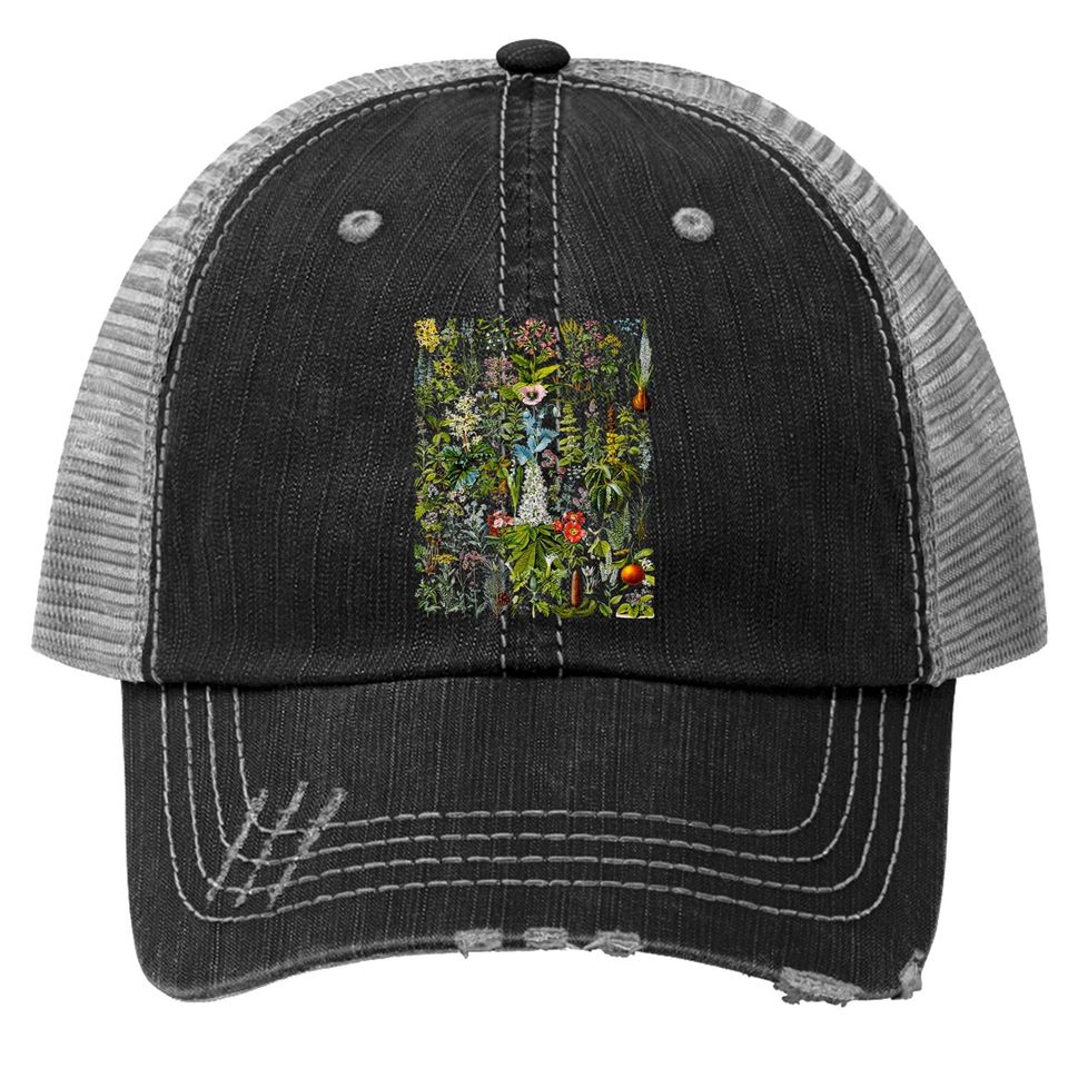 Vintage Flower Trucker Hat, Flower Trucker Hat, Plant Trucker Hat, Gardening Trucker Hat