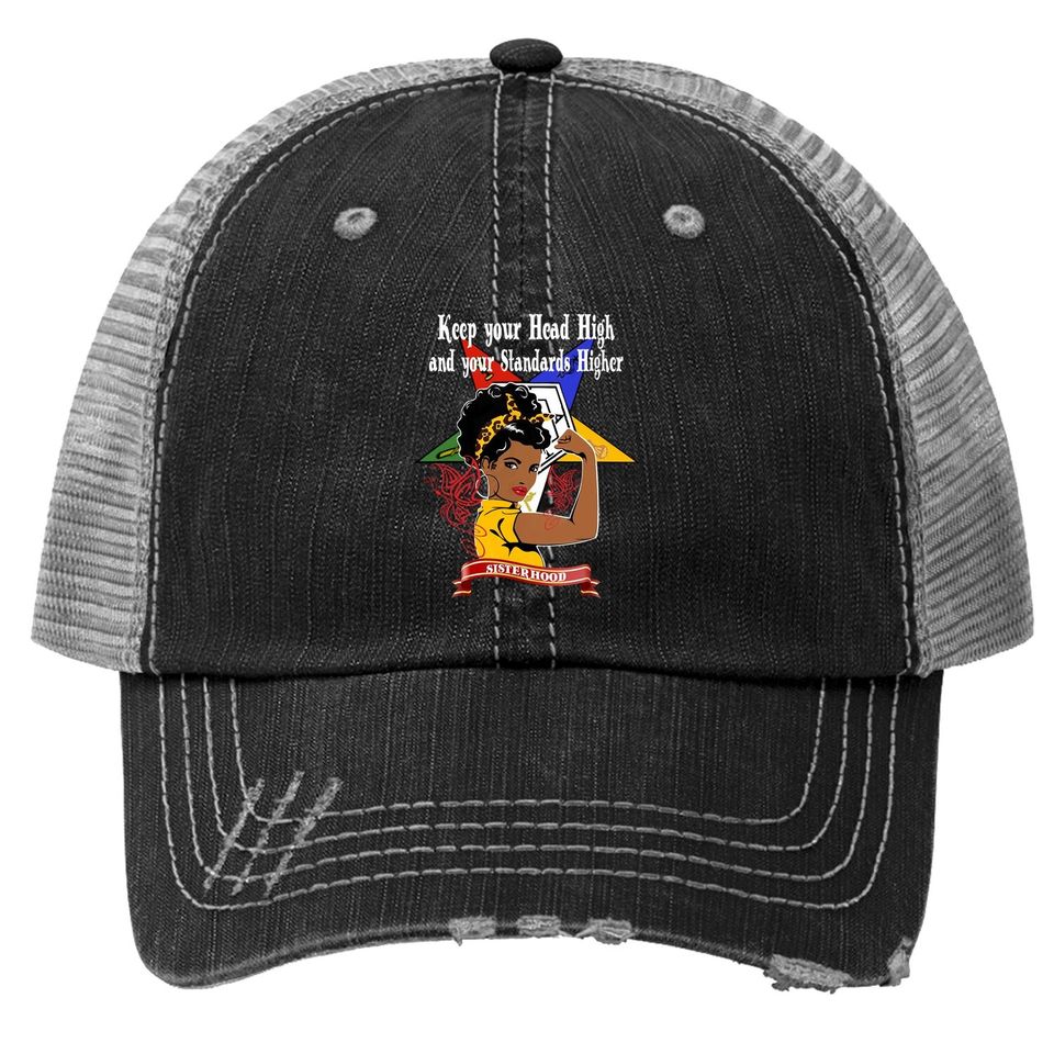 Order Of The Eastern Star Oes Sisterhood Keep Your Head High Trucker Hat
