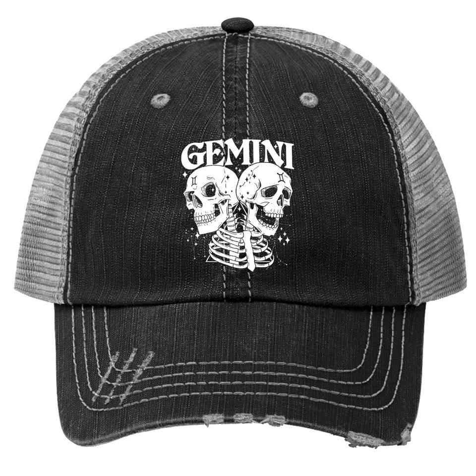 Gemini Faery Crystal Witch Skull Constellation Trucker Hat
