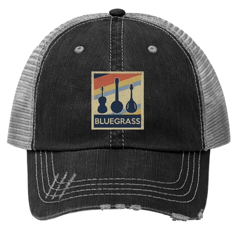 Bluegrass Vintage Music Instruments Retro Trucker Hat