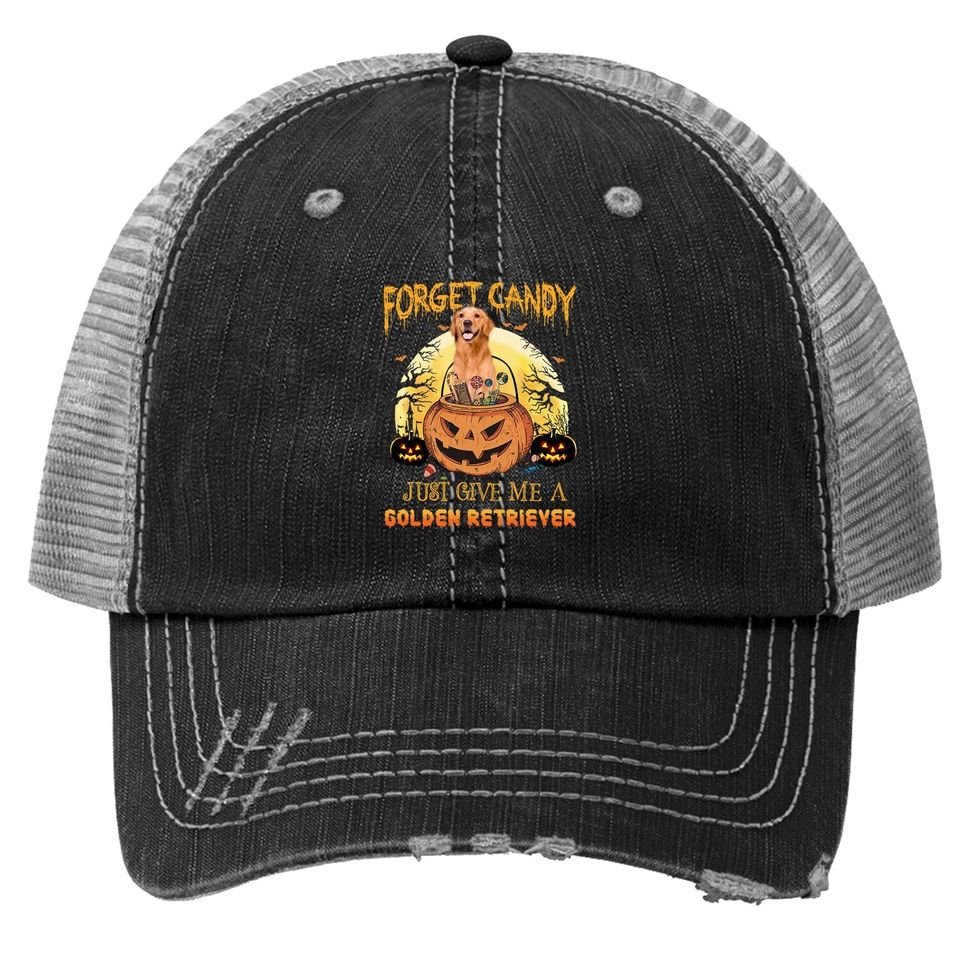 Candy Pumpkin Golden Retriever Trucker Hat