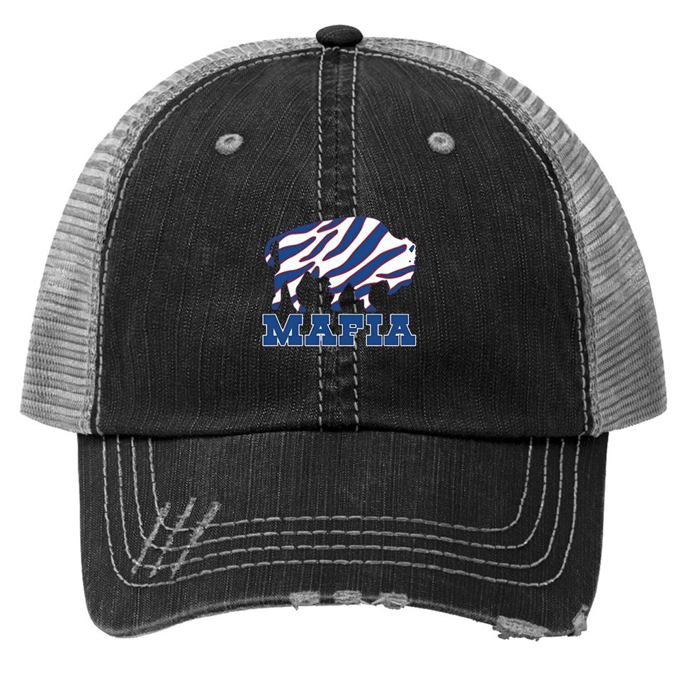 Red Bills Mafia Zubaz Logo Trucker Hat
