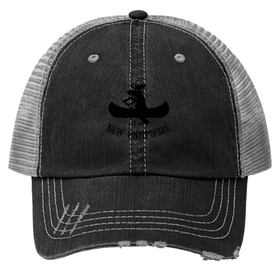 New Hampshire Moose Canoe Vacation Trucker Hat
