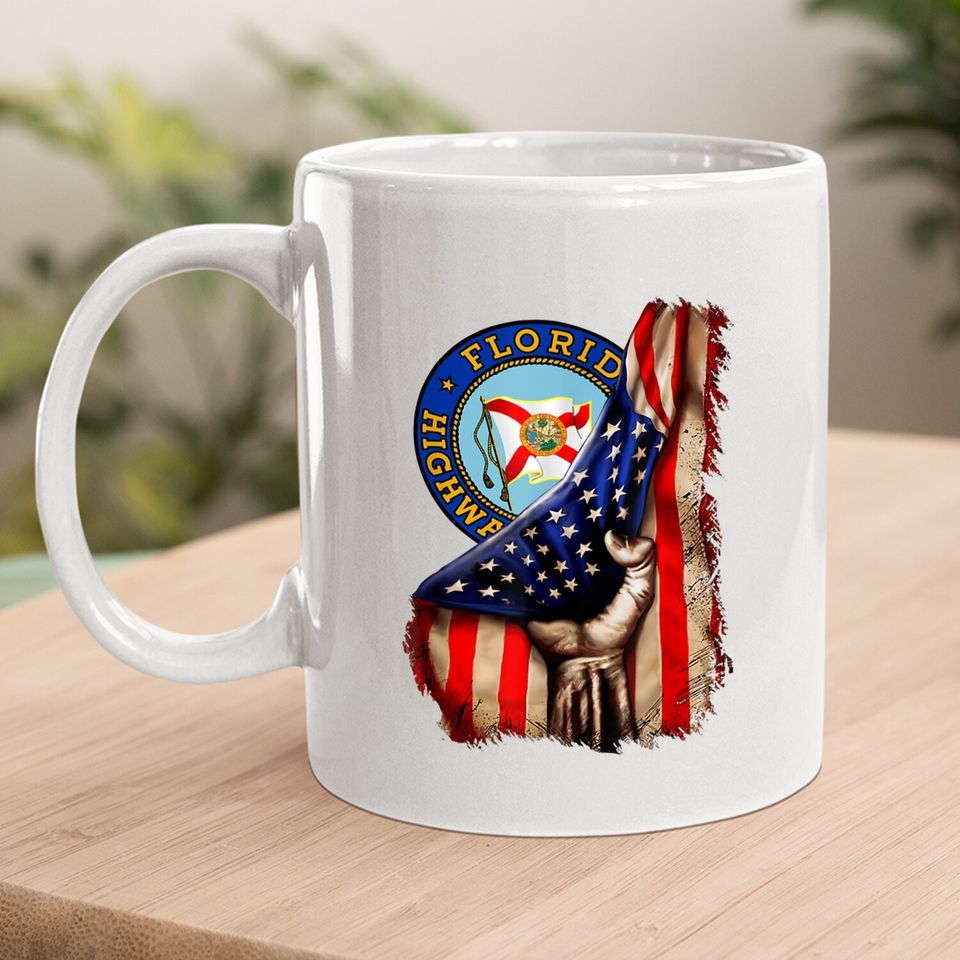 Florida Highway Patrol American Flag Coffee Mug